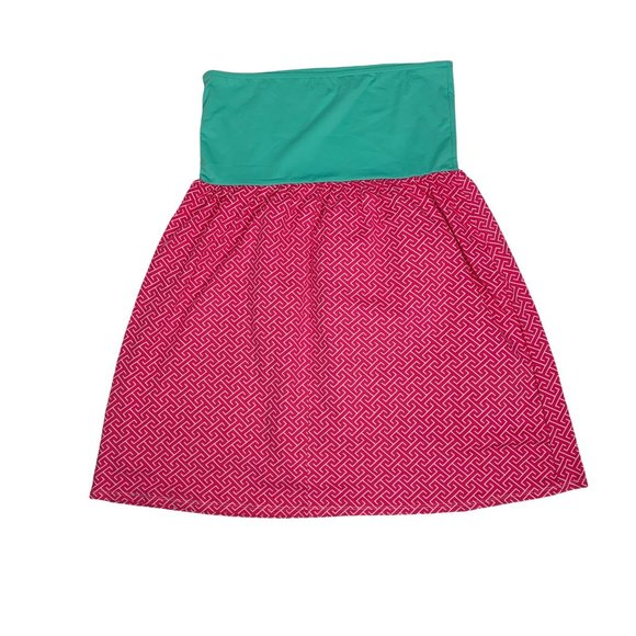 MSC Pull On Stretch Skirt NWOT Pink Blue M L Pull On Casual - Picture 2 of 4